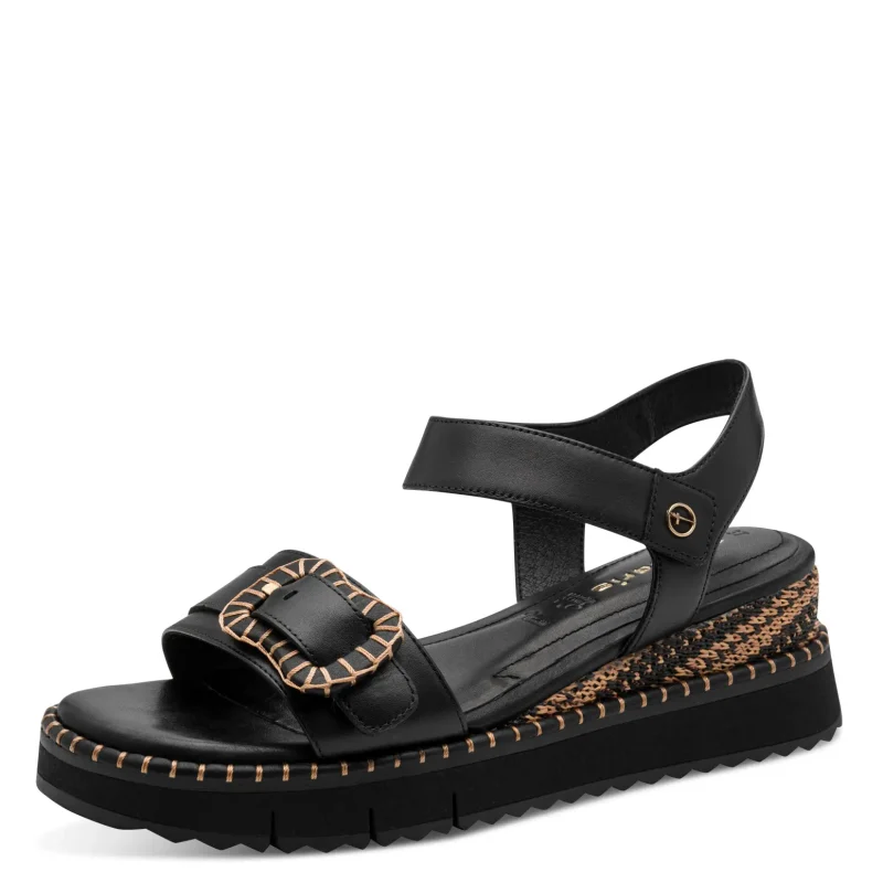 Дамски Сандали На Платформа TAMARIS – 1-28223-46-001 BLACK — снимка 3