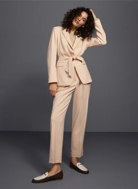 Сако с фино райе Marc Cain Collections — снимка 6