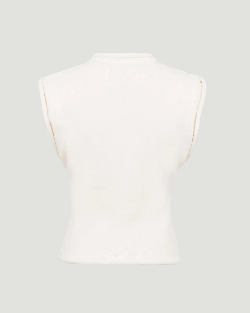 Knitted Top in White — снимка 2