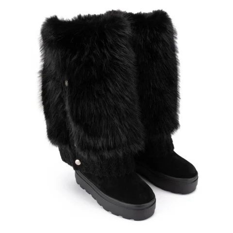 Дамски боти с косъм Casadei — снимка 6