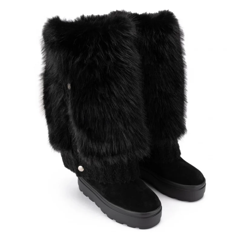 Дамски боти с косъм Casadei — снимка 6