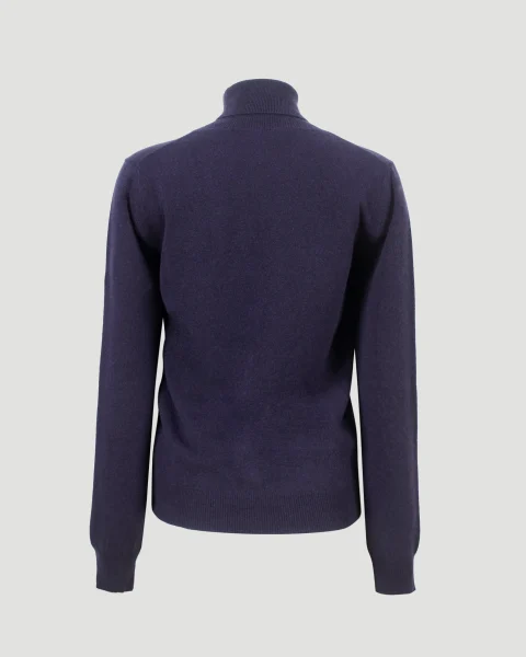 Cashmere Turtleneck in Navy — снимка 3