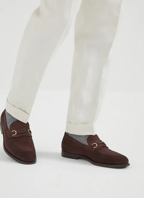 Велурени мокасини 'Penny' Brunello Cucinelli, — снимка 10