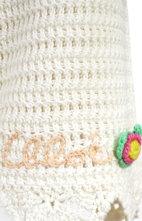 High-Waisted Logo Mini Shorts in Crochet Knit — снимка 2