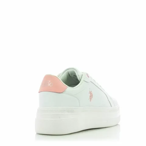 Дамски Сникърс U.S. POLO – CHERRY001W/BY3 -WHITE-PINK — снимка 2