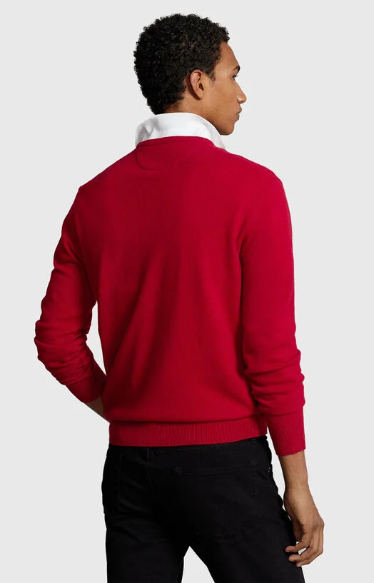 Вълнен пуловер в червен цвят — снимка 3
