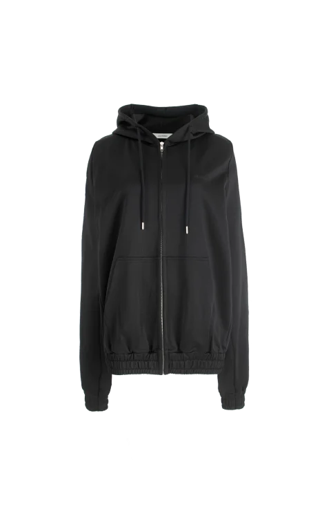 Jamon Elongated Hoodie in Black