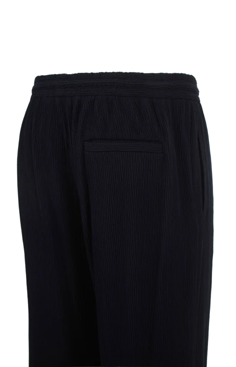 Regular-Fit Trousers in Seersucker Jersey with Cashmere — снимка 2