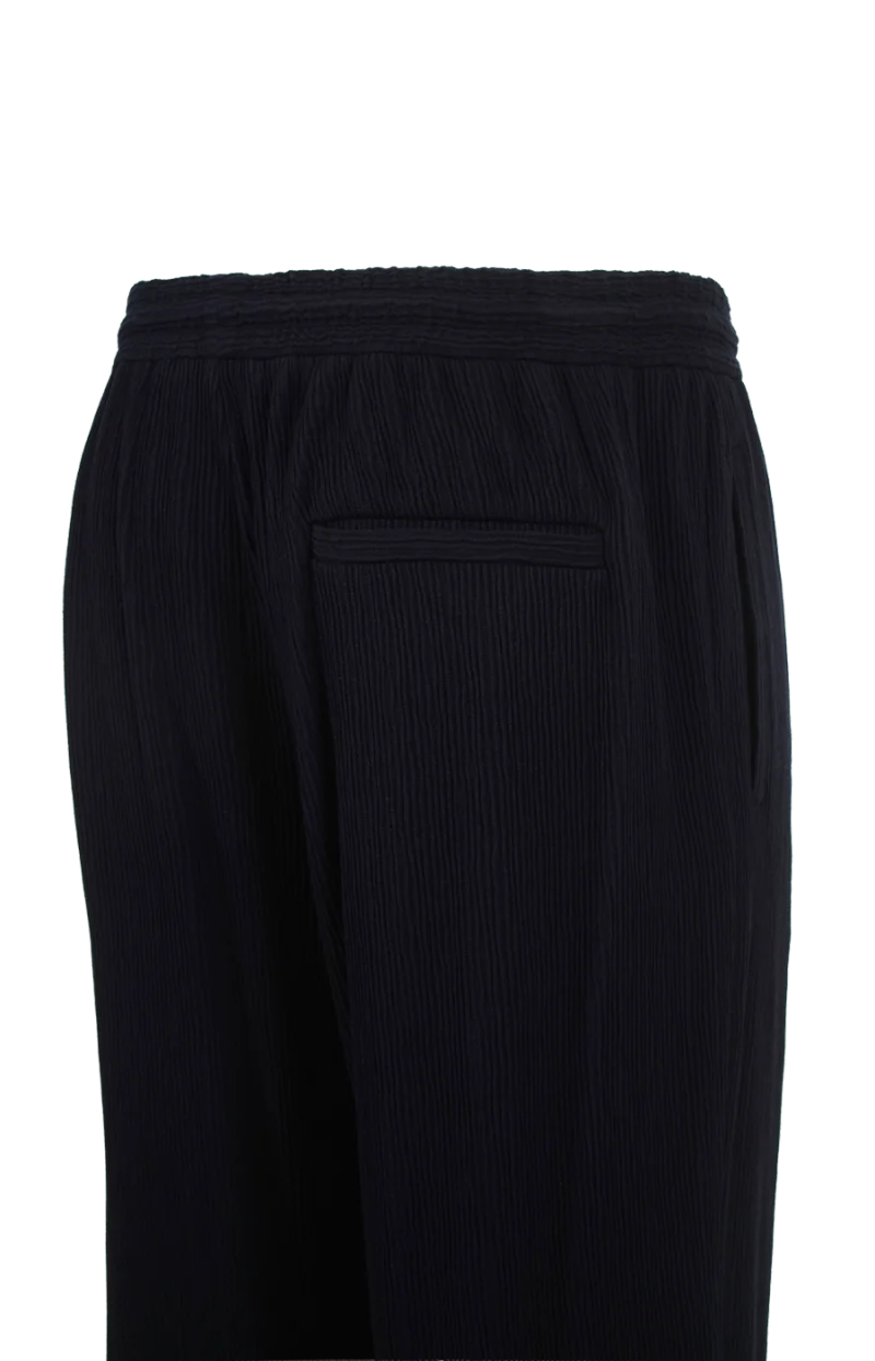 Regular-Fit Trousers in Seersucker Jersey with Cashmere — снимка 2