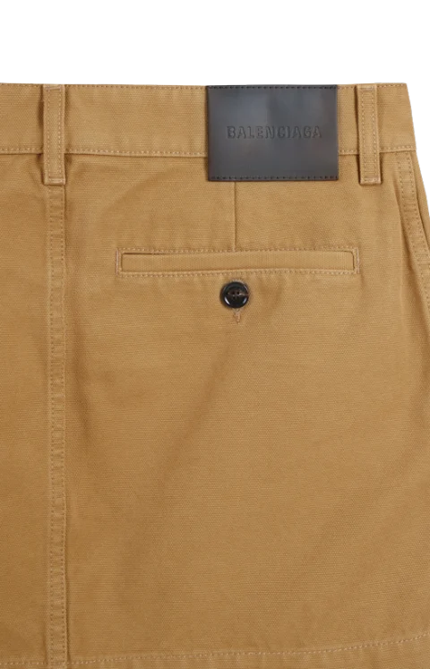 Mini Cotton Skirt in Beige — снимка 2