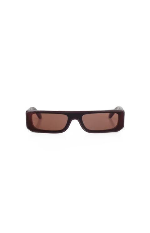 Rectangle-Frame Sunglasses in Burgundy