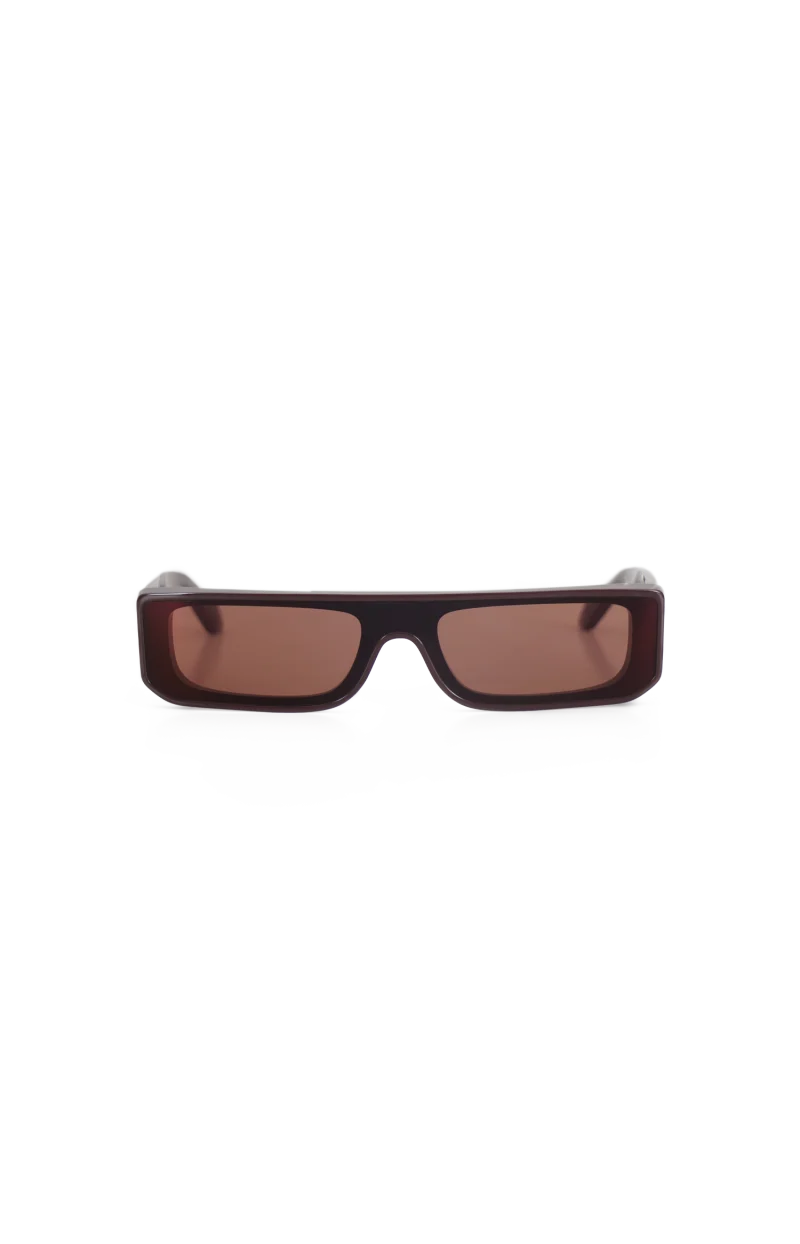 Rectangle-Frame Sunglasses in Burgundy