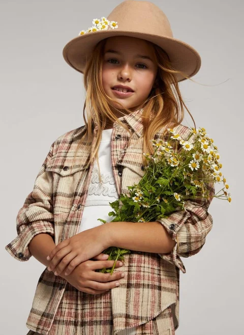 Кариран панталон от рипсено кадифе Brunello Cucinelli Kids 8-10 — снимка 4