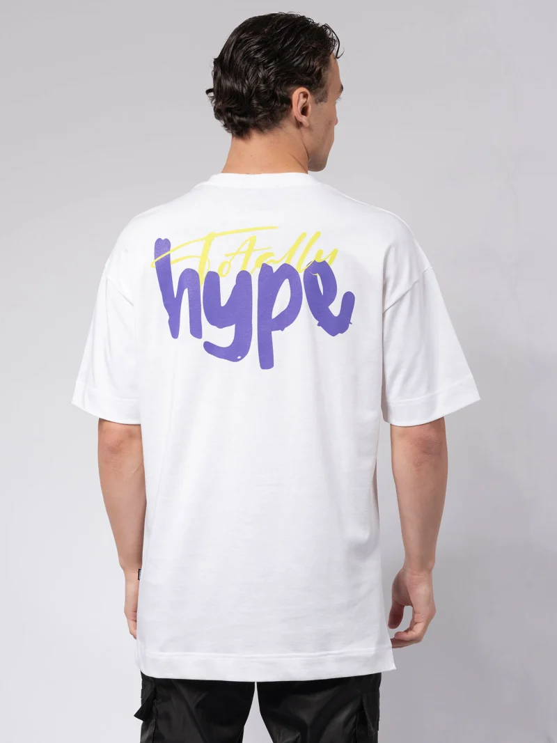 Бяла овърсайз тениска TOTALLY x hype — снимка 5