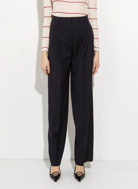 Панталон от фина вълна с колан Max Mara Studio Mstbacio — снимка 11