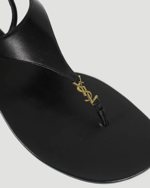 Cassandra Sandals in Black Smooth Leather — снимка 5