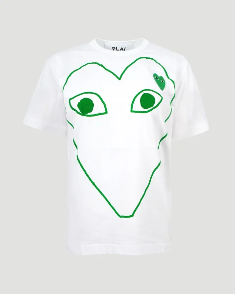 Double Heart Logo T-Shirt in White