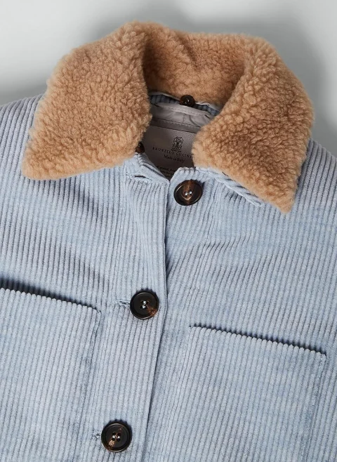 Яке от рипсено кадифе 'Thermore®' Brunello Cucinelli Kids 8-10 — снимка 2