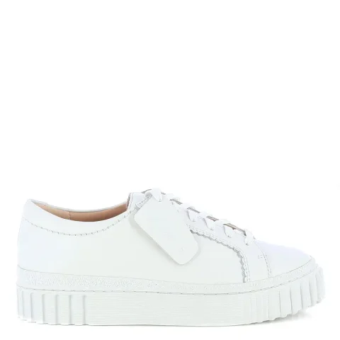 Дамски Сникърс CLARKS – 26183114 MAYHILL WALK WHITE LEATHER