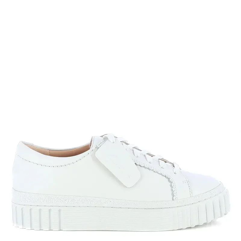 Дамски Сникърс CLARKS – 26183114 MAYHILL WALK WHITE LEATHER