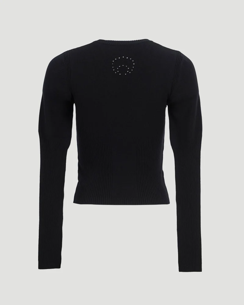 Ribbed-Knit Paneled Sweater — снимка 2