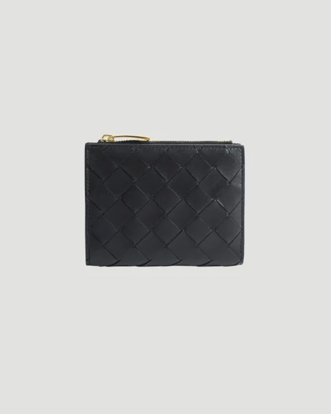 Small Intrecciato Bi-Fold Zip Wallet