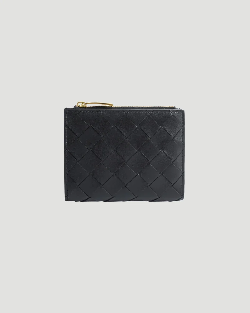 Small Intrecciato Bi-Fold Zip Wallet