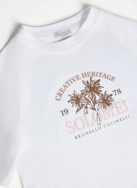 Тишърт с принт Brunello Cucinelli Kids 4-6 — снимка 3