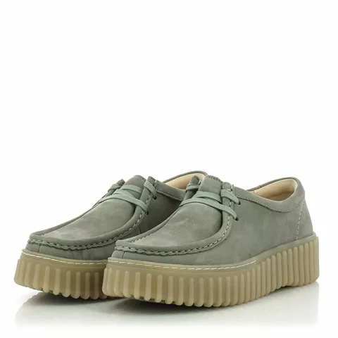 Дамски Ежедневни CLARKS – 26181190 TORHILL BEE LIGHT GREEN NUB — снимка 3