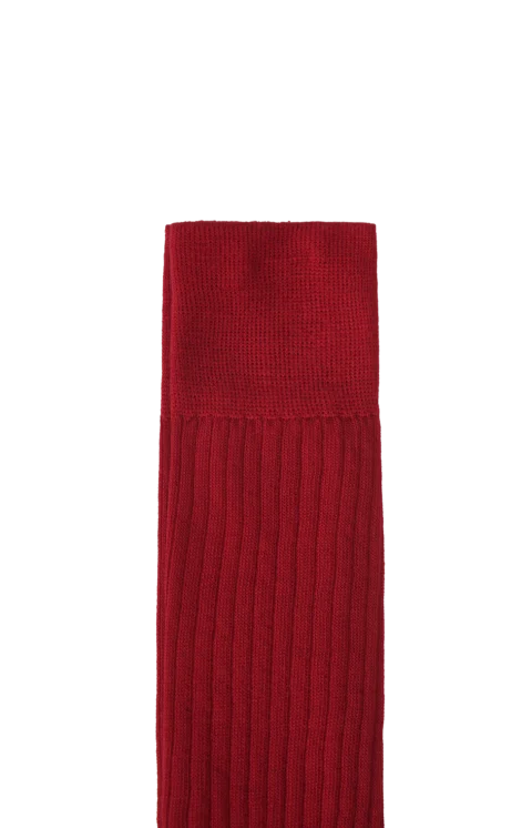 Red Ribbed Wool Socks — снимка 2