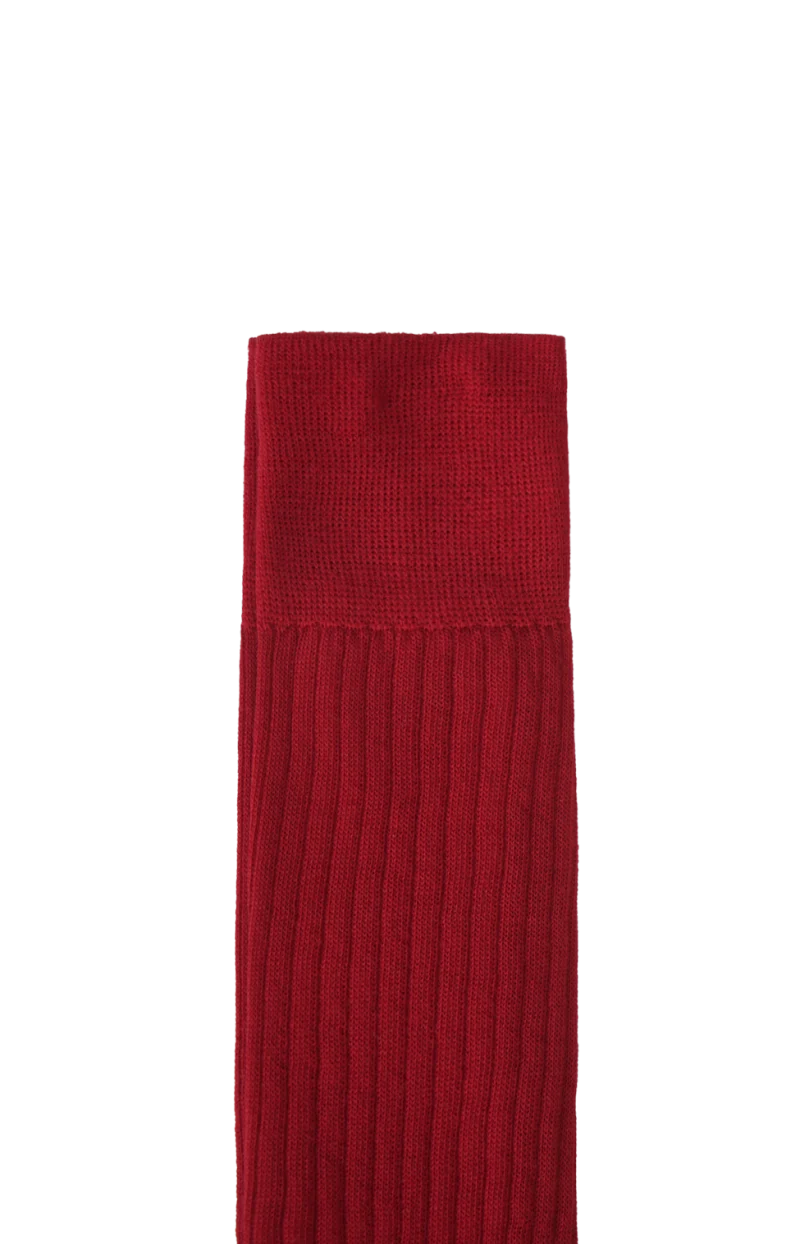 Red Ribbed Wool Socks — снимка 2