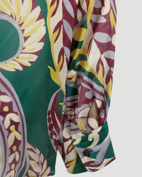 Paisley-Print Silk Shirt in Multicolour — снимка 4