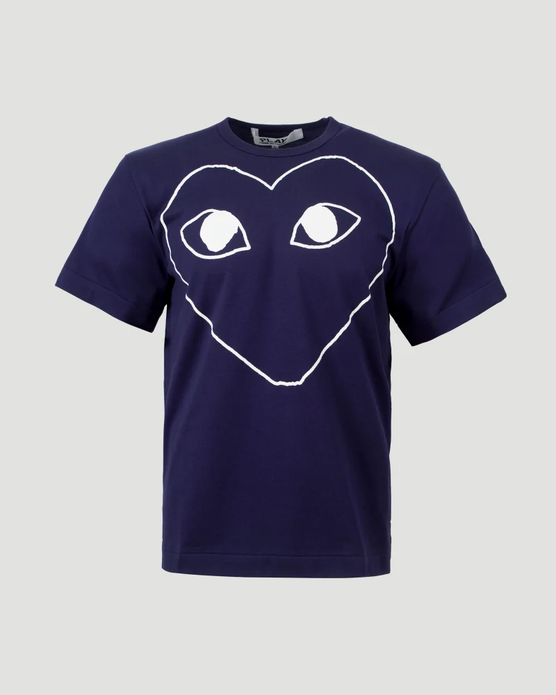 White Heart Logo T-Shirt in Navy