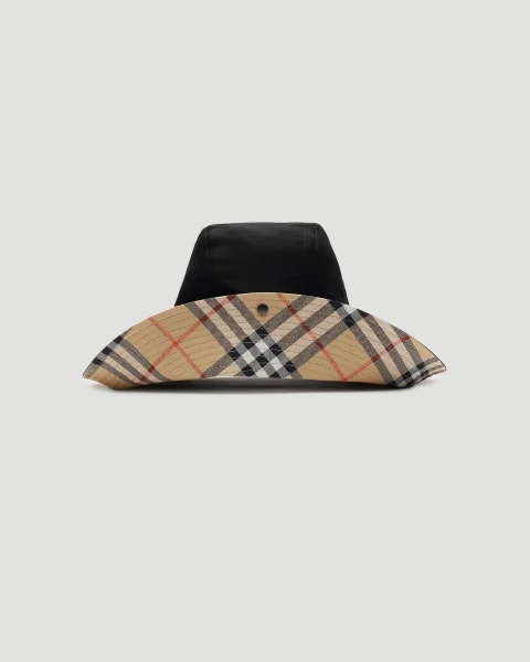 Check Brim Gabardine Hat