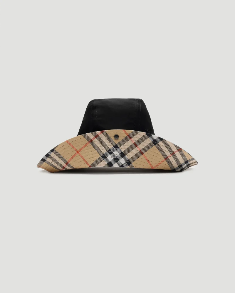 Check Brim Gabardine Hat
