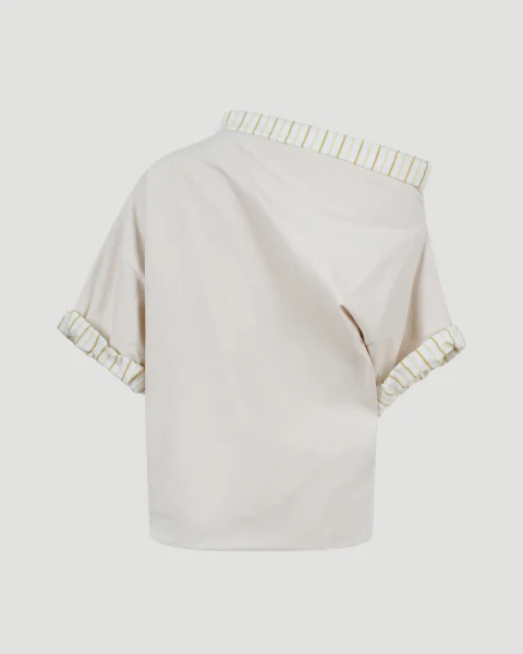 Double Layered Tee in Beige — снимка 2