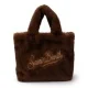 Дамска кафява чанта Colette Soft Fur SAINT BARTH — снимка 2