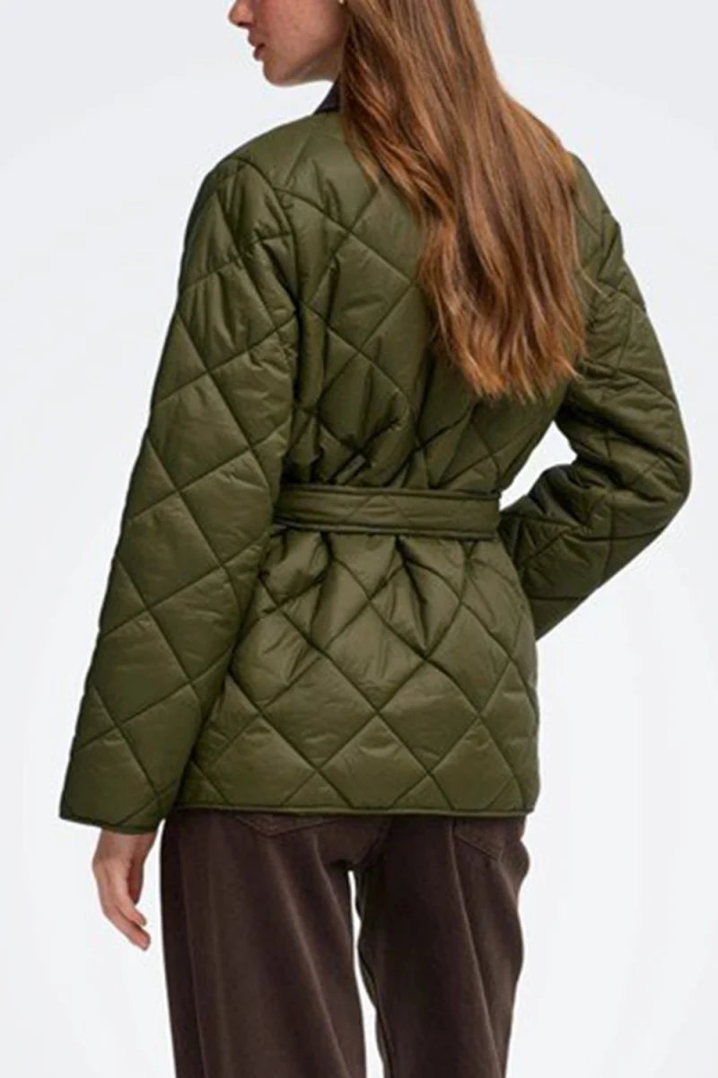 Яке Onltahia Lw Quilted 15373692 19-0516 TCX dark olive — снимка 2