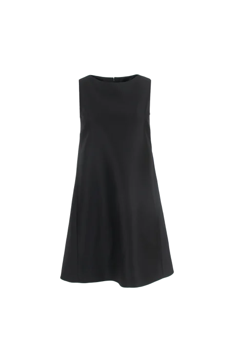 A-Line Wool Dress in Black