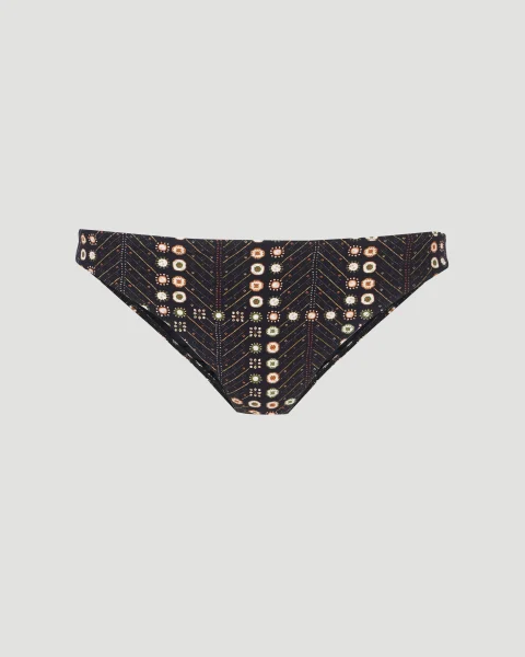 Printed Bikini Bottoms in Black