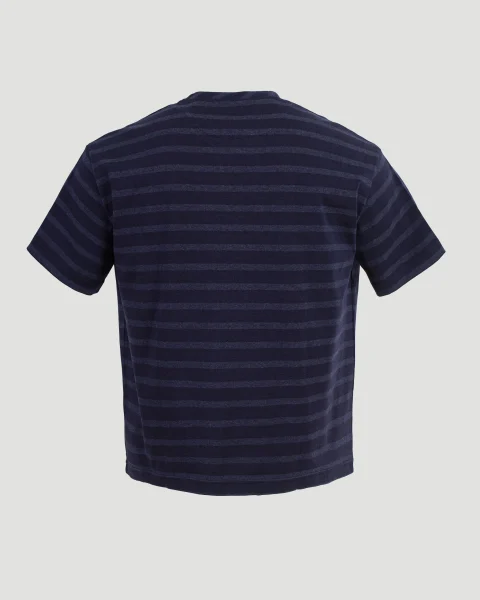 Striped Jersey Round-Neck T-Shirt with Chest Pocket — снимка 3