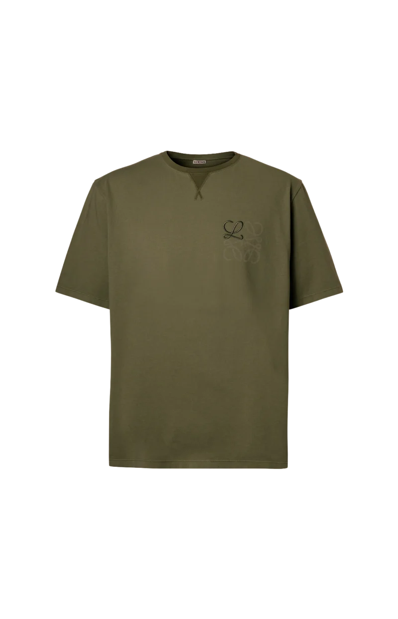 Loose Fit T-Shirt in Green Cotton
