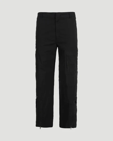 Pants in Poplin with Multi Zipped Pockets