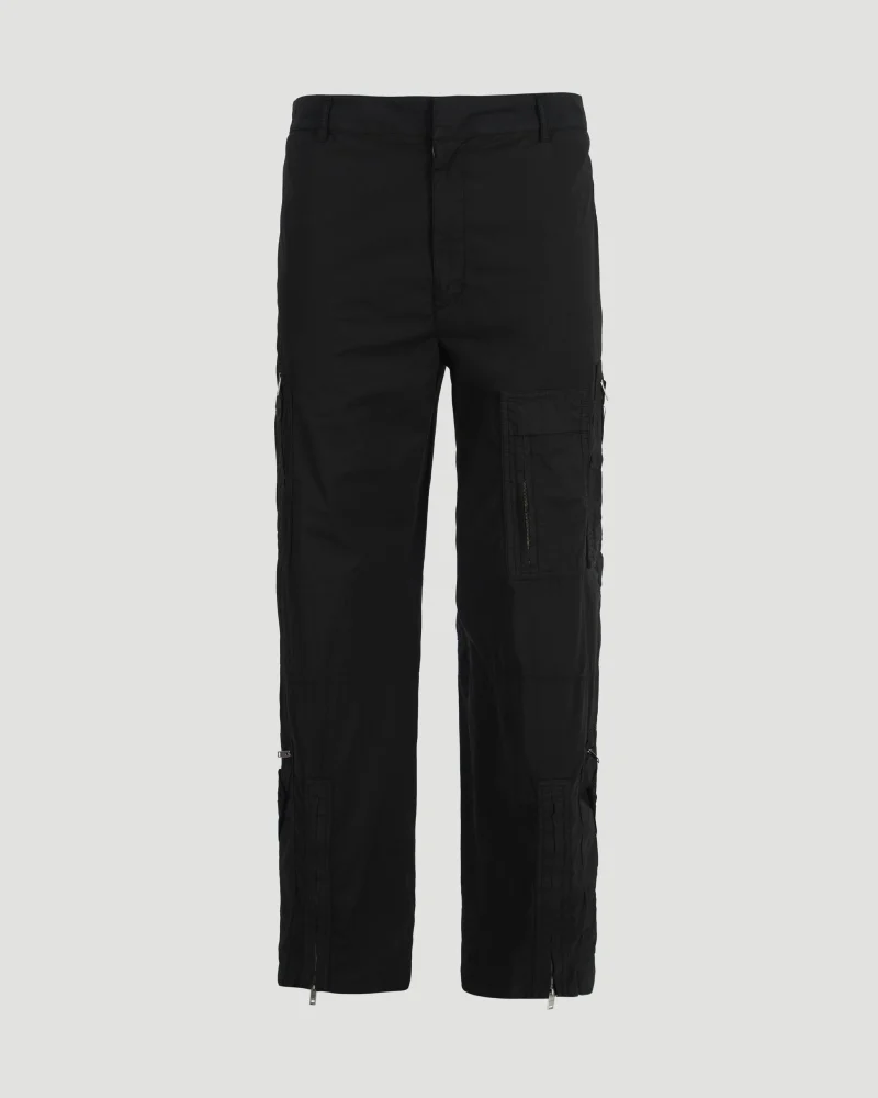 Pants in Poplin with Multi Zipped Pockets
