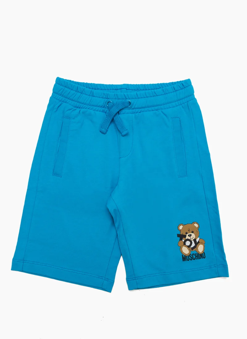 Къс панталон с лого принт Moschino Kids