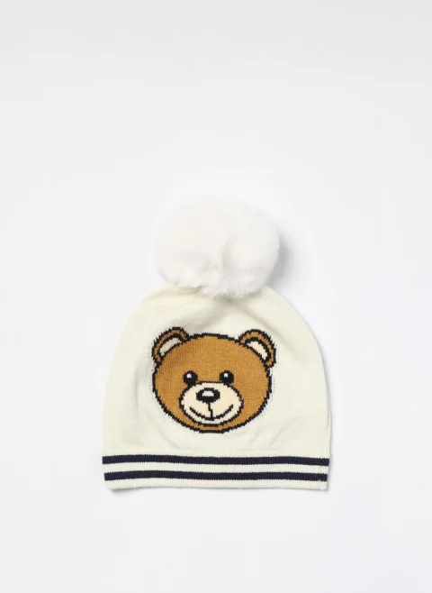 Шапка с помпон Moschino Kids — снимка 3