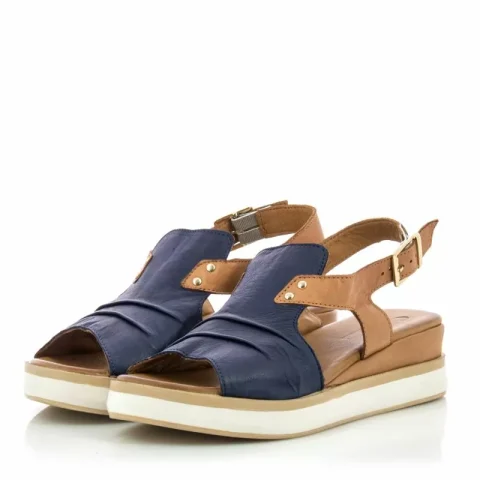 Дамски Сандали На Платформа CARLO FABIANI – 133.1087 NAVY/COCONUT 07 — снимка 3