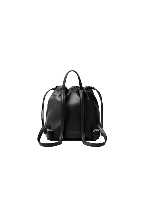 Women's Black Leather Backpack — снимка 3