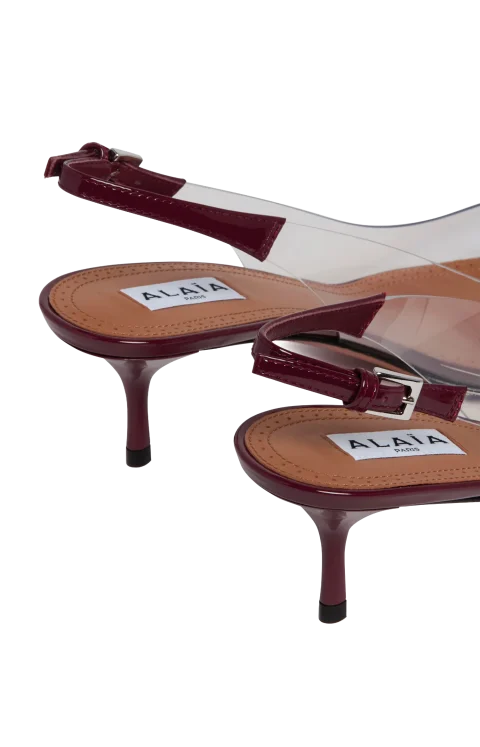 Burgundy le Coeur Slingbacks — снимка 3