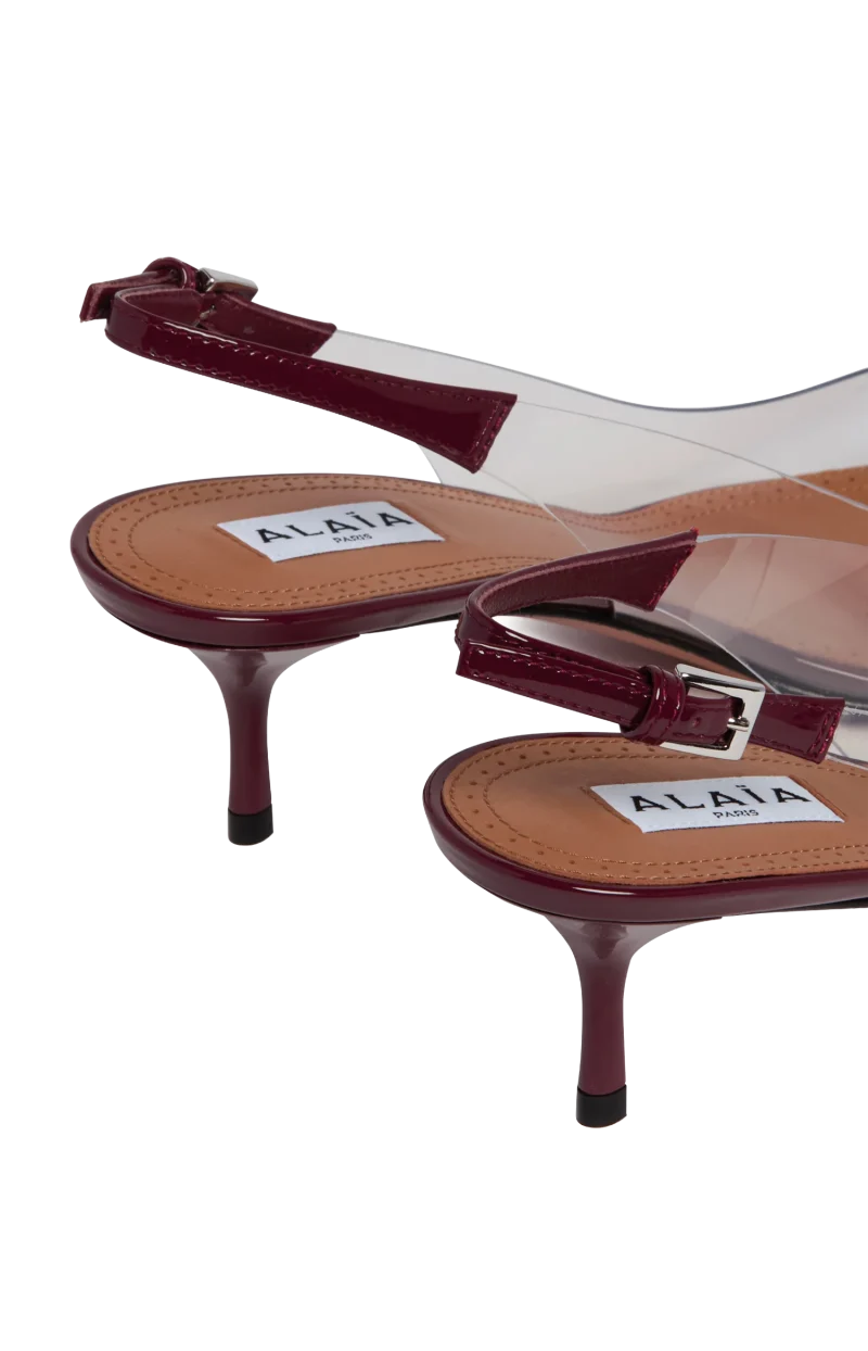 Burgundy le Coeur Slingbacks — снимка 3